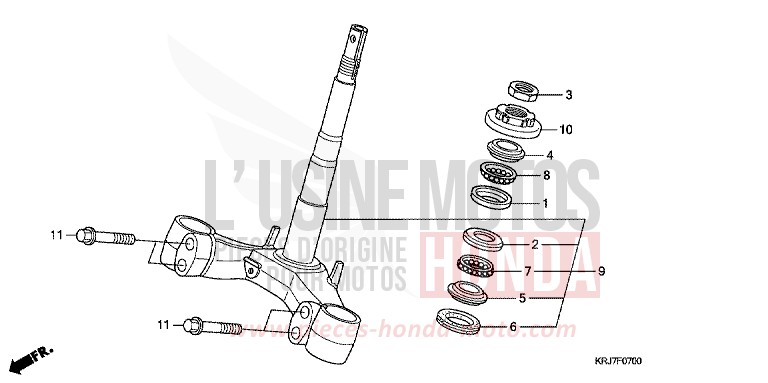 TIGE DE DIRECTION de S-wing ABS PEARL NIGHTSTAR BLACK (NHA84) 2011